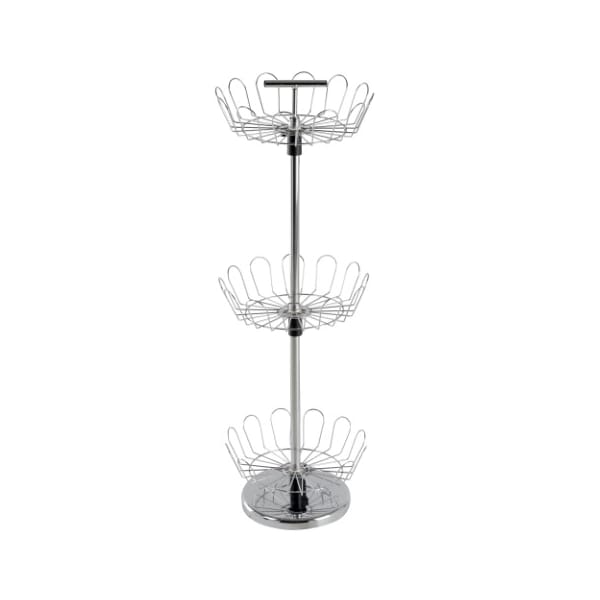 Three Tier Revolving Shoe Tree Organizer Rack with Chrome Finish by Hastings Home